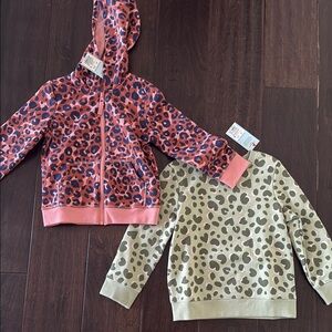 NWT Toddler Girls Cat and Jack Animal Print Hoodie and Sweatshirt